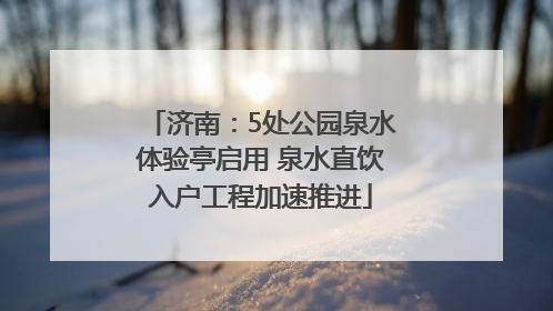济南：5处公园泉水体验亭启用 泉水直饮入户工程加速推进