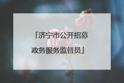 济宁市公开招募政务服务监督员