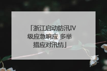 浙江启动防汛Ⅳ级应急响应 多举措应对汛情