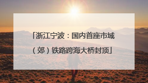 浙江宁波：国内首座市域（郊）铁路跨海大桥封顶