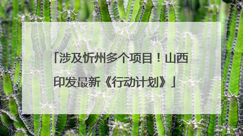 涉及忻州多个项目！山西印发最新《行动计划》