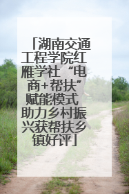 湖南交通工程学院红雁学社“电商+帮扶”赋能模式 助力乡村振兴获帮扶乡镇好评