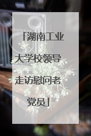 湖南工业大学校领导走访慰问老党员