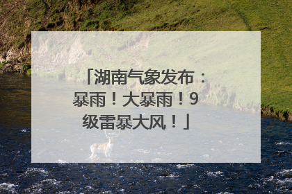湖南气象发布：暴雨！大暴雨！9级雷暴大风！