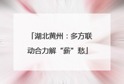 湖北黄州：多方联动合力解“薪”愁