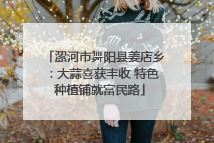 漯河市舞阳县姜店乡：大蒜喜获丰收 特色种植铺就富民路