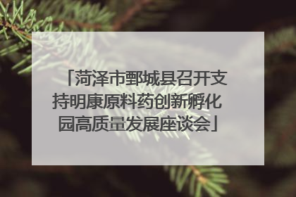 菏泽市鄄城县召开支持明康原料药创新孵化园高质量发展座谈会