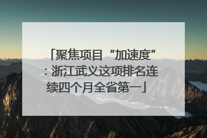 聚焦项目“加速度”：浙江武义这项排名连续四个月全省第一