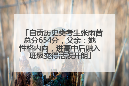 自贡历史类考生张雨茜总分654分，父亲：她性格内向，进高中后融入班级变得活泼开朗