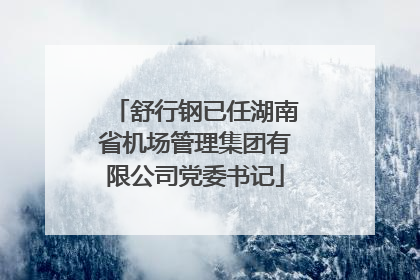 舒行钢已任湖南省机场管理集团有限公司党委书记