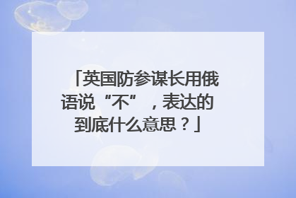 英国防参谋长用俄语说“不”，表达的到底什么意思？