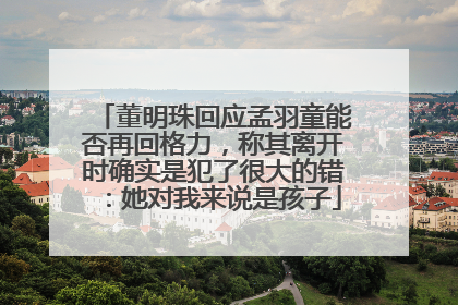 董明珠回应孟羽童能否再回格力，称其离开时确实是犯了很大的错：她对我来说是孩子