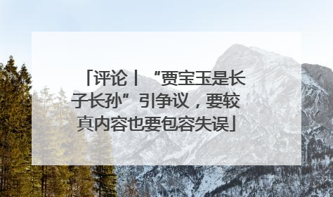 评论丨“贾宝玉是长子长孙”引争议，要较真内容也要包容失误