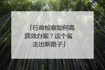 行政检察如何高质效办案？这个省走出新路子