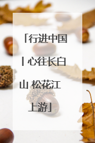 行进中国丨心往长白山 松花江上游