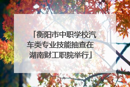 衡阳市中职学校汽车类专业技能抽查在湖南财工职院举行