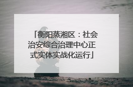 衡阳蒸湘区：社会治安综合治理中心正式实体实战化运行