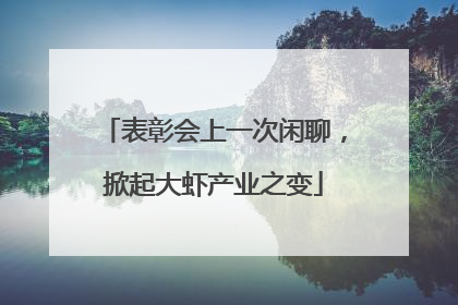 表彰会上一次闲聊，掀起大虾产业之变