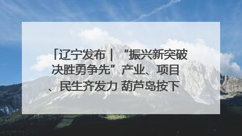 辽宁发布｜“振兴新突破 决胜勇争先”产业、项目、民生齐发力 葫芦岛按下决胜之年“加速键”