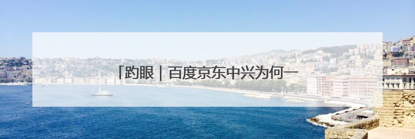 趵眼｜百度京东中兴为何一个月内先后来济南签约？