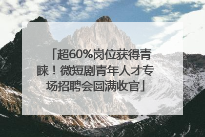 超60%岗位获得青睐！微短剧青年人才专场招聘会圆满收官