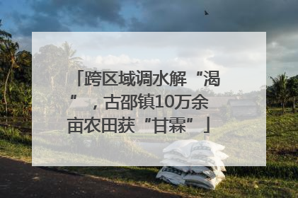 跨区域调水解“渴”，古邵镇10万余亩农田获“甘霖”