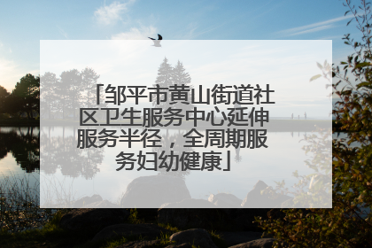 邹平市黄山街道社区卫生服务中心延伸服务半径，全周期服务妇幼健康
