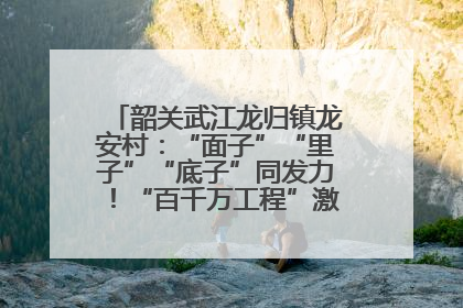 韶关武江龙归镇龙安村：“面子”“里子”“底子”同发力！“百千万工程”激活乡村新动能