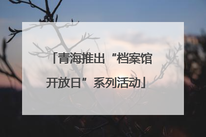 青海推出“档案馆开放日”系列活动