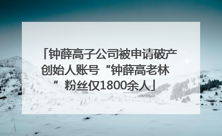 钟薛高子公司被申请破产 创始人账号“钟薛高老林”粉丝仅1800余人