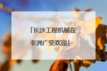 长沙工程机械在非洲广受欢迎