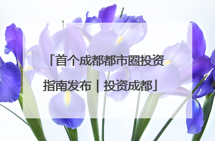 首个成都都市圈投资指南发布｜投资成都