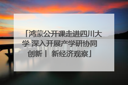 鸿蒙公开课走进四川大学 深入开展产学研协同创新丨 新经济观察