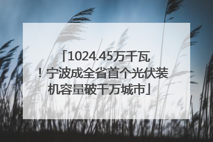 1024.45万千瓦！宁波成全省首个光伏装机容量破千万城市