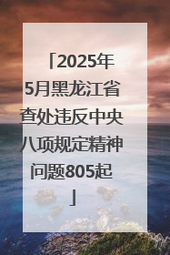2025年5月黑龙江省查处违反中央八项规定精神问题805起