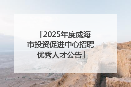 2025年度威海市投资促进中心招聘优秀人才公告