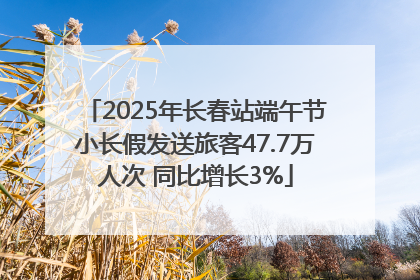 2025年长春站端午节小长假发送旅客47.7万人次 同比增长3%