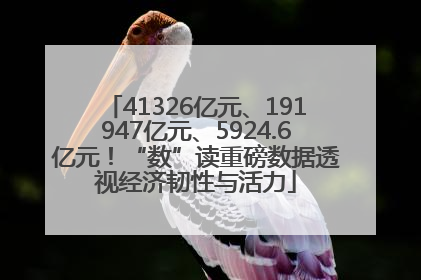 41326亿元、191947亿元、5924.6亿元！“数”读重磅数据透视经济韧性与活力