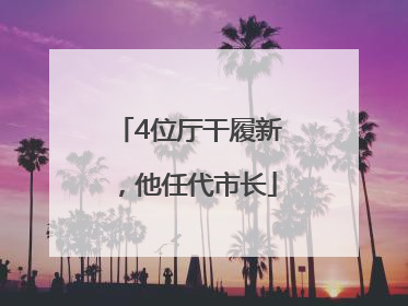 4位厅干履新，他任代市长