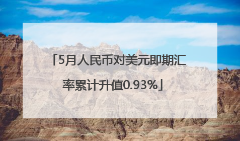 5月人民币对美元即期汇率累计升值0.93%
