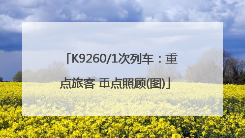 K9260/1次列车：重点旅客 重点照顾(图)